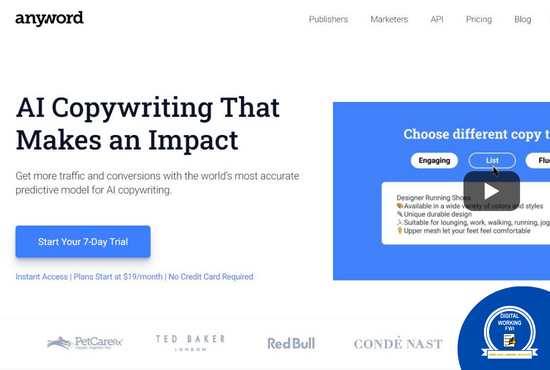 Anyword Ai writing tool