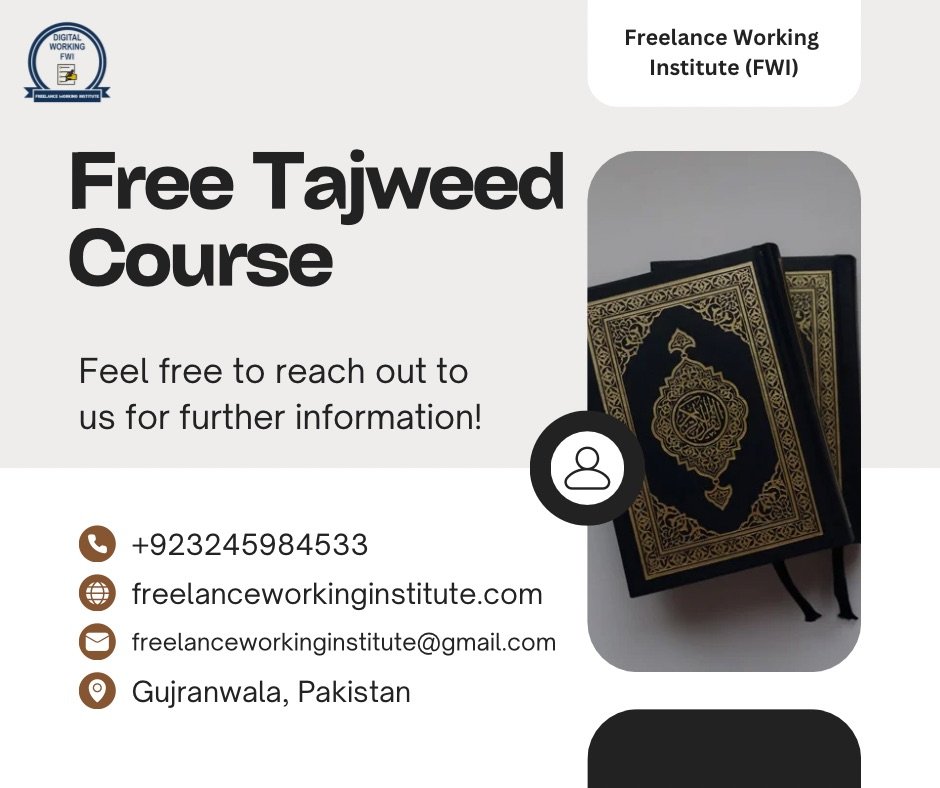 FWI tajweed course online, free tajweed teacher online, online Quran teacher, freelance working institute 