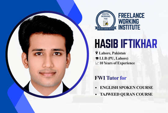 Online Quran tutor, English Spoken Course tutor, English teacher